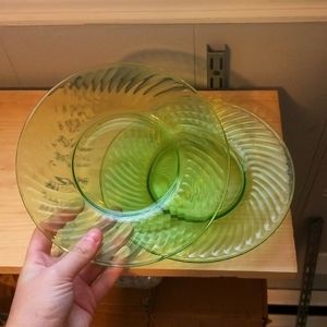 Vintage Green Depression Plates